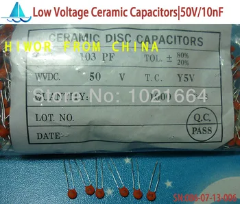 (1000pcs/veliko)(Keramični Kondenzatorji|Nizko) 50V 103 10nF 0.01 uF, Nizka Napetost Keramični Disk Kondenzator, TOL.10%